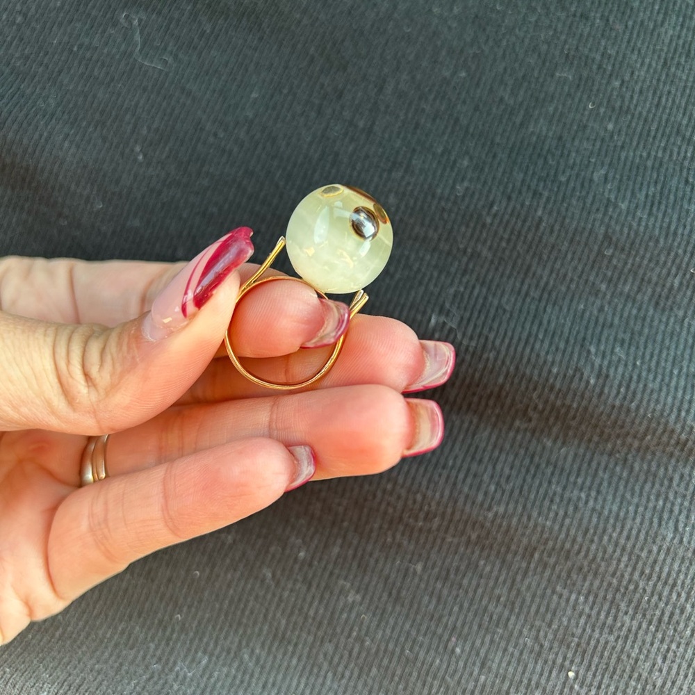 Jade custom ring in 14k gold